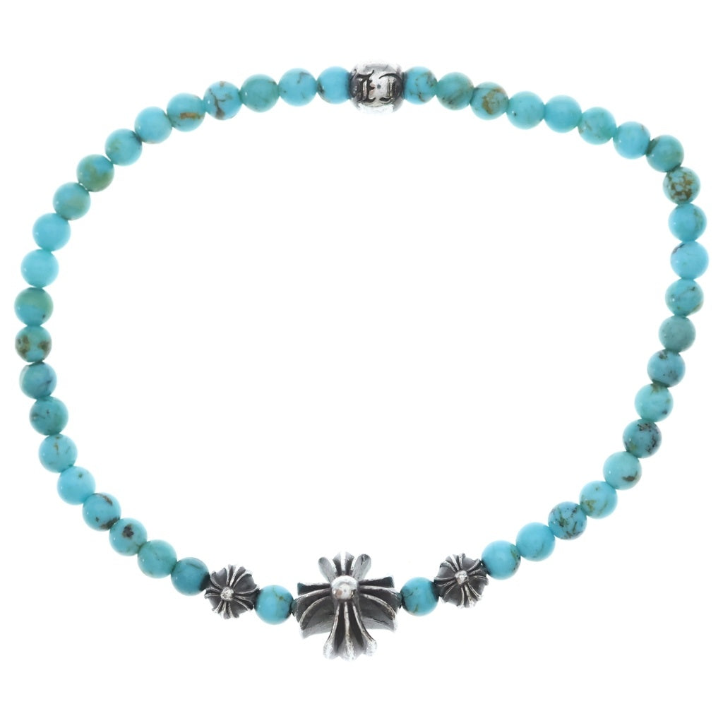 CHROME HEARTS(クロムハーツ) BEAD BRACELET 4mm ビーズブレスレット ターコイズビーズブレスレット グリーン/シルバー