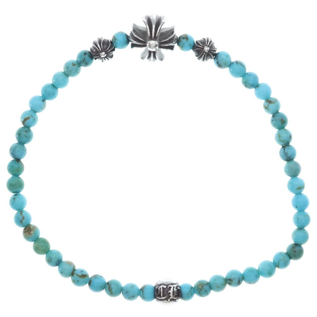 CHROME HEARTS(クロムハーツ) BEAD BRACELET 4mm ビーズブレスレット ターコイズビーズブレスレット グリーン/シルバー