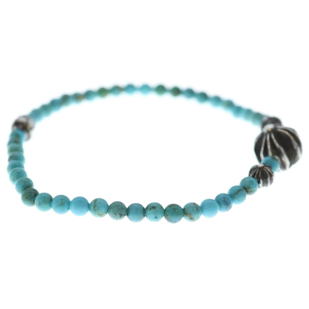 CHROME HEARTS(クロムハーツ) BEAD BRACELET 4mm ビーズブレスレット ターコイズビーズブレスレット グリーン/シルバー