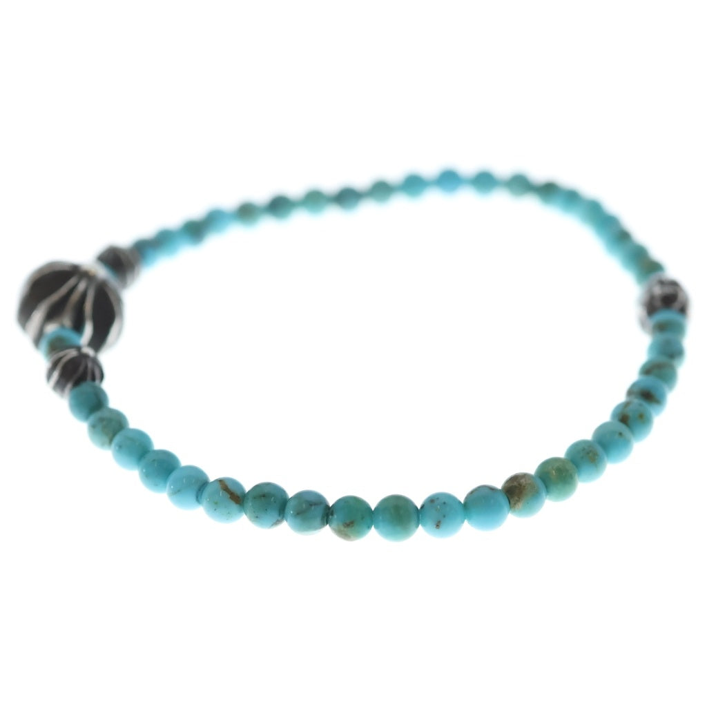 CHROME HEARTS(クロムハーツ) BEAD BRACELET 4mm ビーズブレスレット ターコイズビーズブレスレット グリーン/シルバー