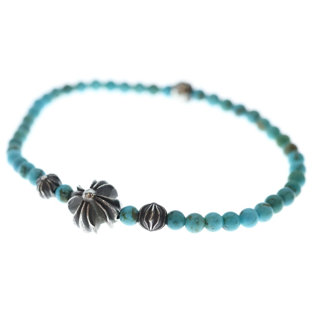 CHROME HEARTS(クロムハーツ) BEAD BRACELET 4mm ビーズブレスレット ターコイズビーズブレスレット グリーン/シルバー