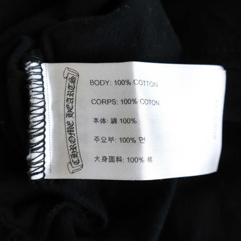 CHROME HEARTS(クロムハーツ) NECK LOGO S/S T-SHIRT ネックロゴプリント 胸ポケット 半袖Tシャツ カットソー ブラック