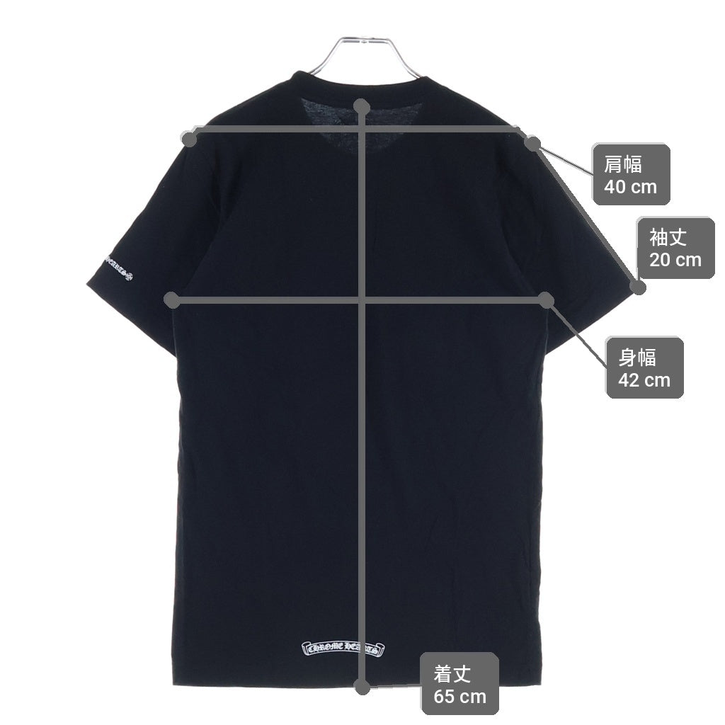 CHROME HEARTS(クロムハーツ) NECK LOGO S/S T-SHIRT ネックロゴプリント 胸ポケット 半袖Tシャツ カットソー ブラック