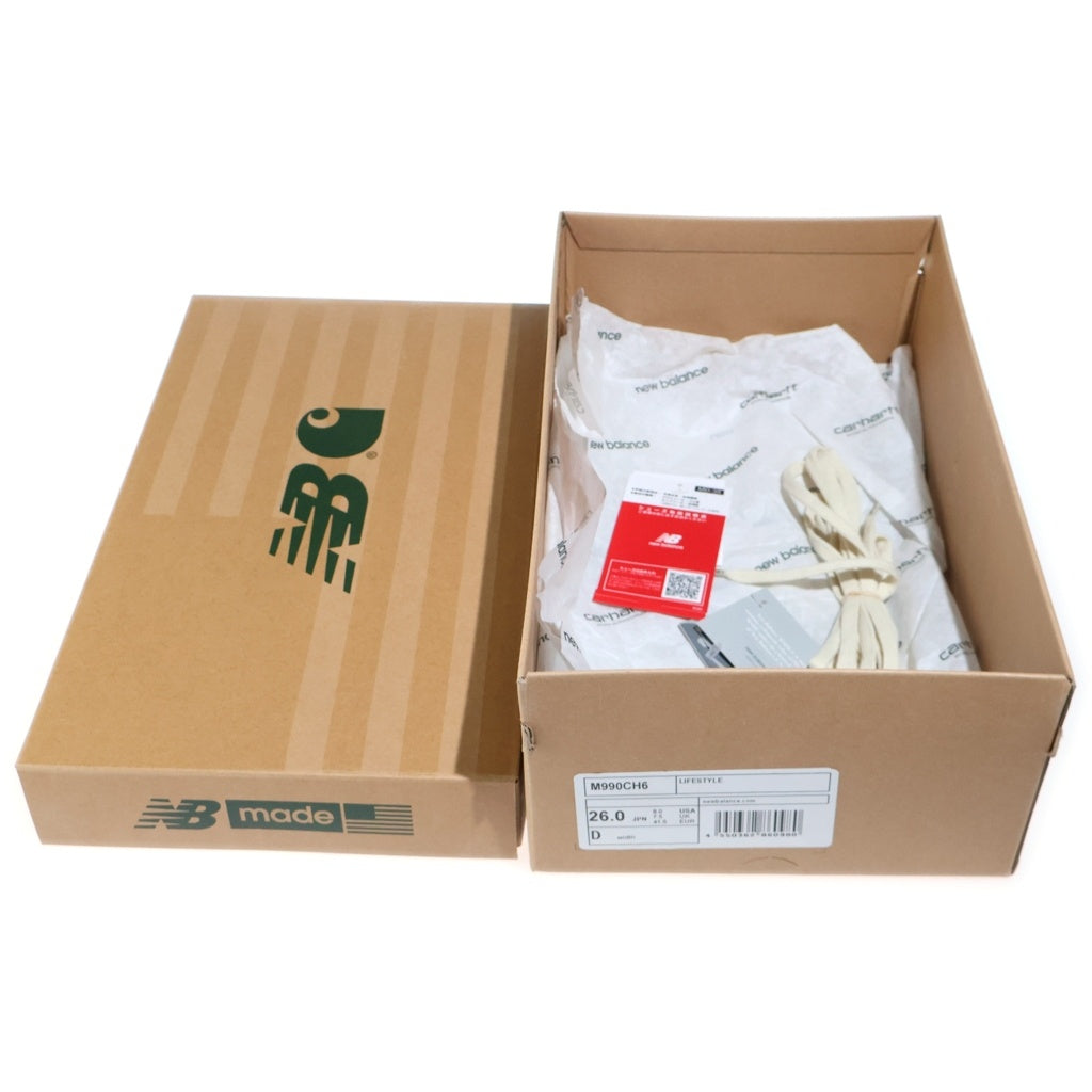 New Balance(ニューバランス) ×Carhartt WIP Workwear カーハートウィップ 990V6 ワークウェア スエードレザー ローカットスニーカー ブラウン US8/26cm M990CH6