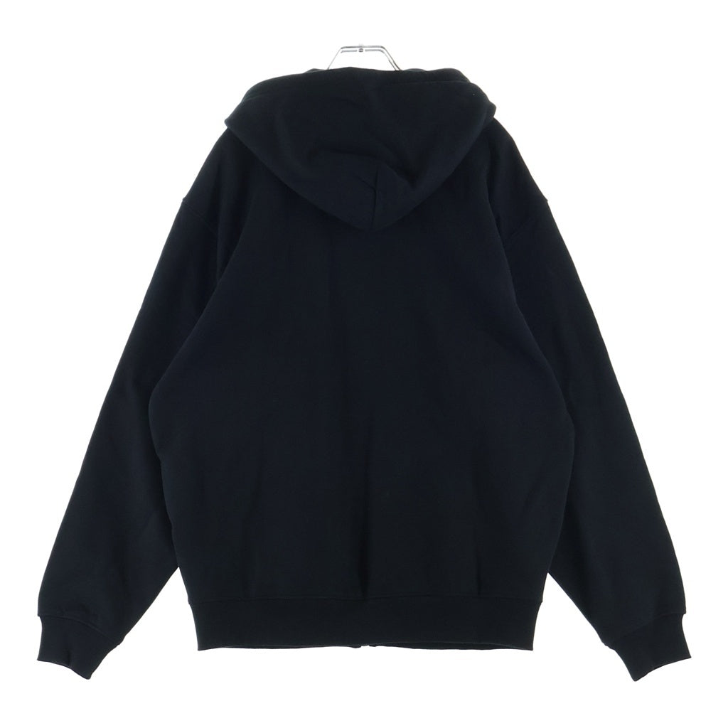 DIESEL(ディーゼル) S-NEW-GINN-HOOD ZIP-COTN フロントロゴフロッキープリント ジップアップパーカー フーディー ブラック A19773