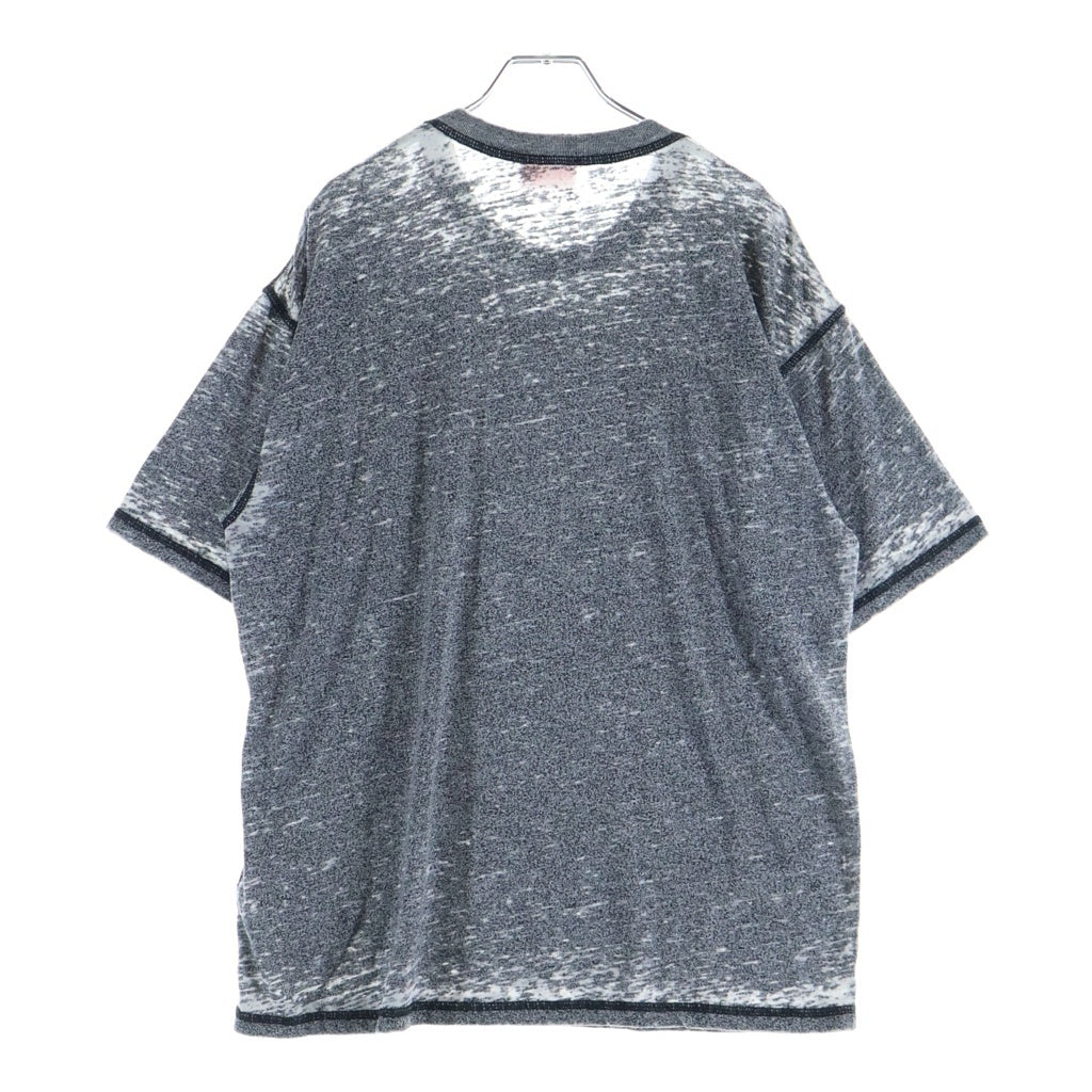 DIESEL(ディーゼル) T-BOXT-PAK フロントラバーDオーバルロゴ フェード加工 半袖Tシャツ カットソー グレー 0CPAJ