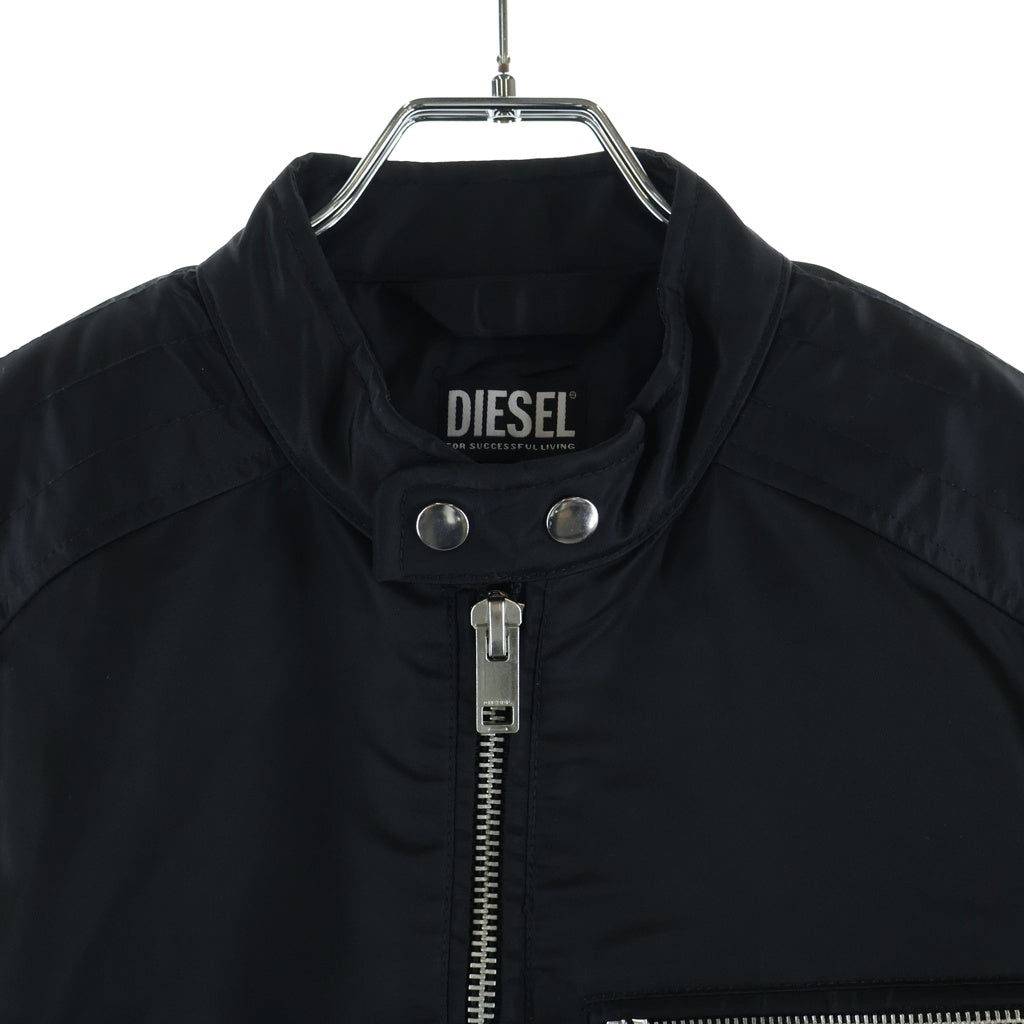 DIESEL(ディーゼル) J-GLORY RAEZA ナイロンシングルライダース ジャケット ブラック 0CPAJ