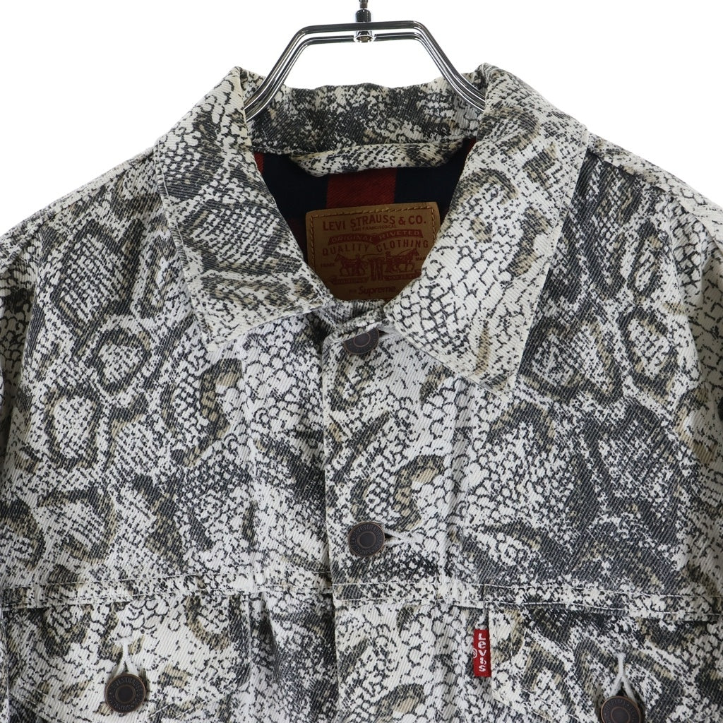 SUPREME(シュプリーム) 17AW ×Levi's Snakeskin Trucker Jacket リーバイス スネークスキントラッカージャケット デニムジャケット ベージュ