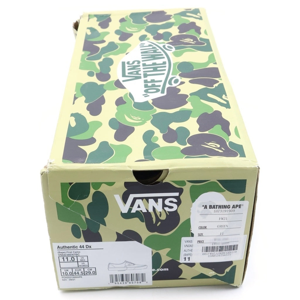 VANS(ヴァンズ) ×アベイシングエイプ オーセンティック44 ファーストカモ キャンバス ローカットスニーカー US11/29cm VN0A38EN7BC