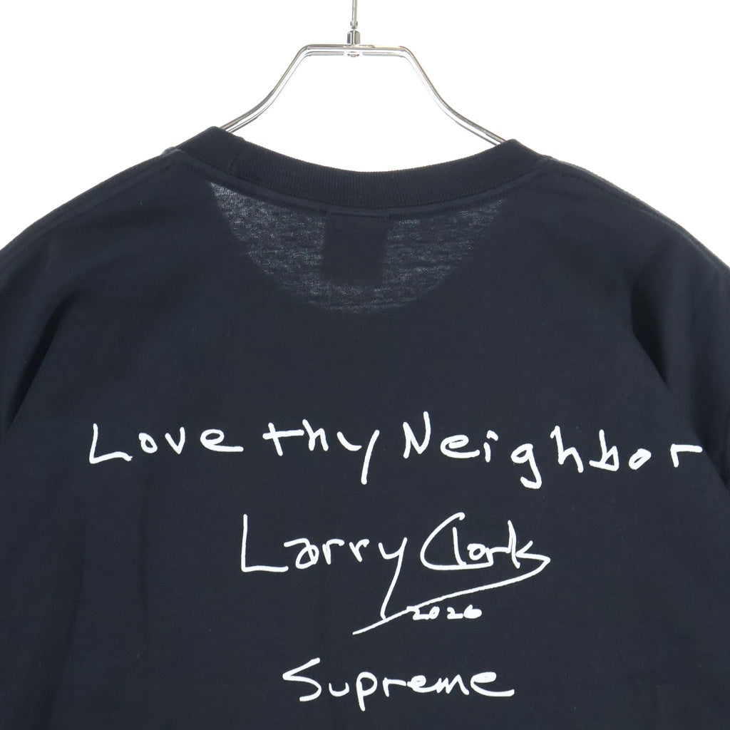 SUPREME(シュプリーム) 26AW Larry Clark Neighbor Tee ラリー・クラーク ネイバー フロントフォトプリント 半袖Tシャツ カットソー ブラック