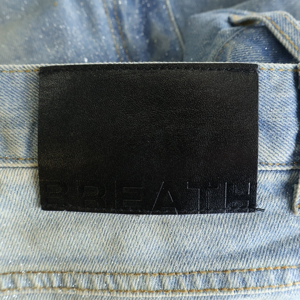 BREATH(ブレス) 26SS COATING DAMAGE DENIM PANTS コーティングダメージ ジッパーフライ ワイドバギー デニムパンツ インディゴブルー BR26SS-P1903