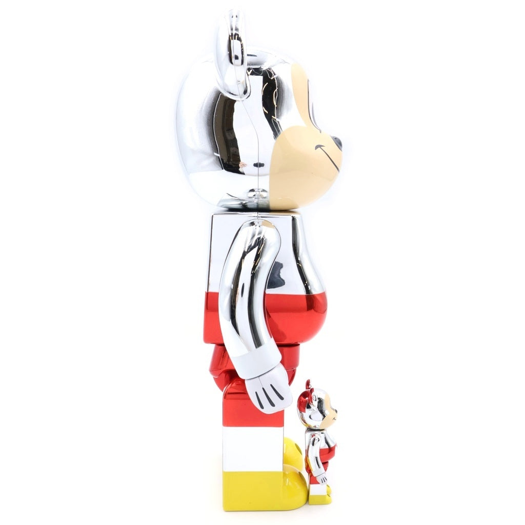MEDICOM TOY(メディコムトイ) BE@RBRICK DISNEY MICKEY THE TRUE ORIGINAL 90YEARS 100%&400% ベアブリック ディズニー ミッキー フィギュア 人形 シルバー/レッド