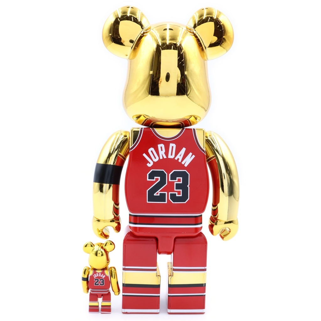 MEDICOM TOY(メディコムトイ) BE@RBRICK MICHAEL JORDAN 1985 ROOKIE JERSEY 100%&400% ベアブリック マイケルジョーダン ゴールド/レッド