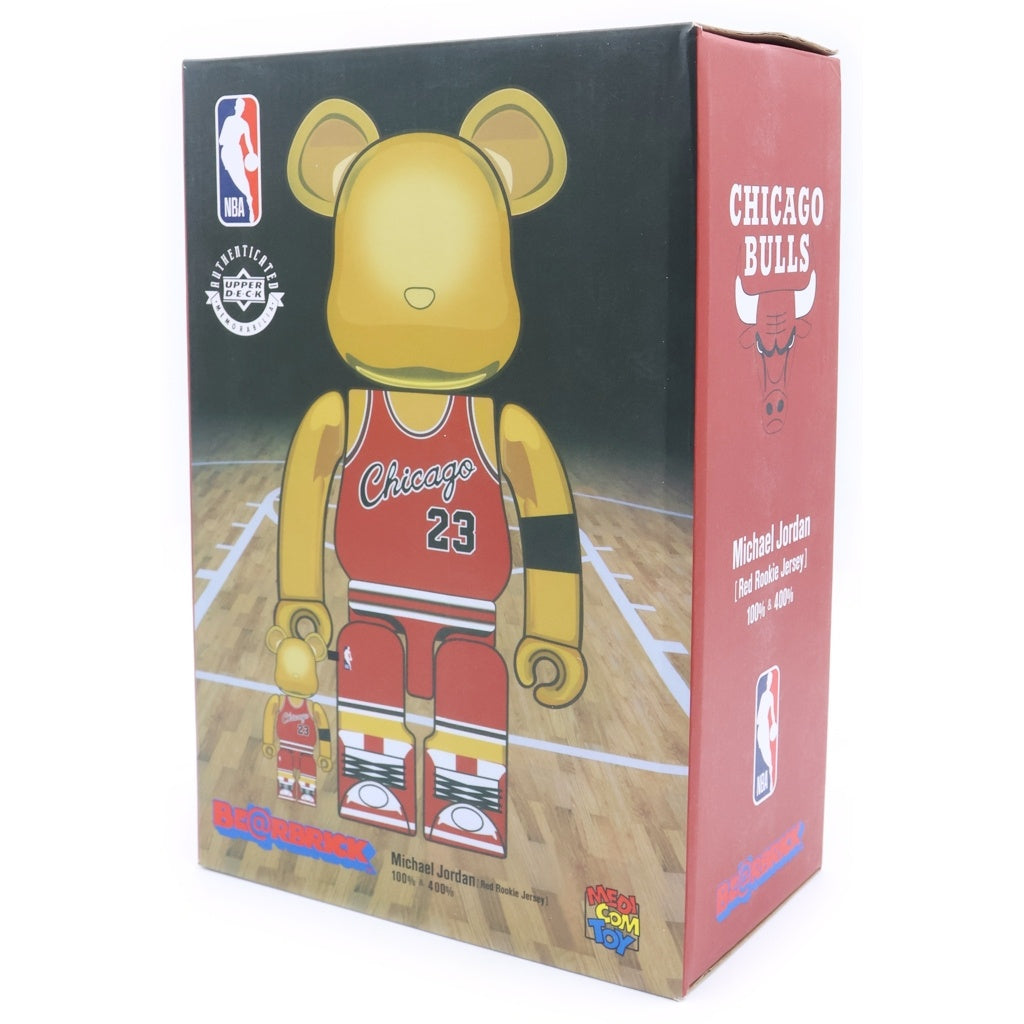 MEDICOM TOY(メディコムトイ) BE@RBRICK MICHAEL JORDAN 1985 ROOKIE JERSEY 100%&400% ベアブリック マイケルジョーダン ゴールド/レッド
