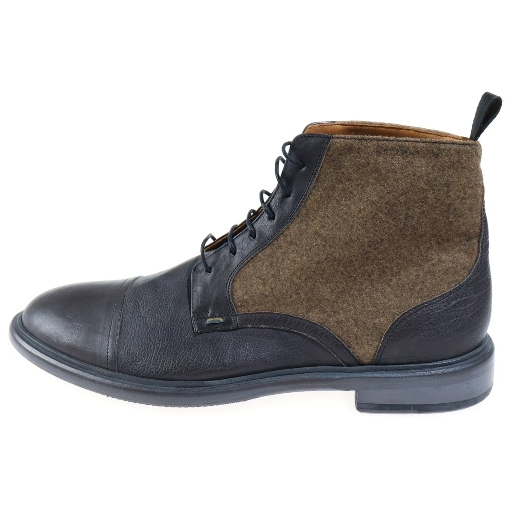 Paul Smith(ポールスミス) レースアップ レザー ウール ハイカットブーツ 8 ブラウン