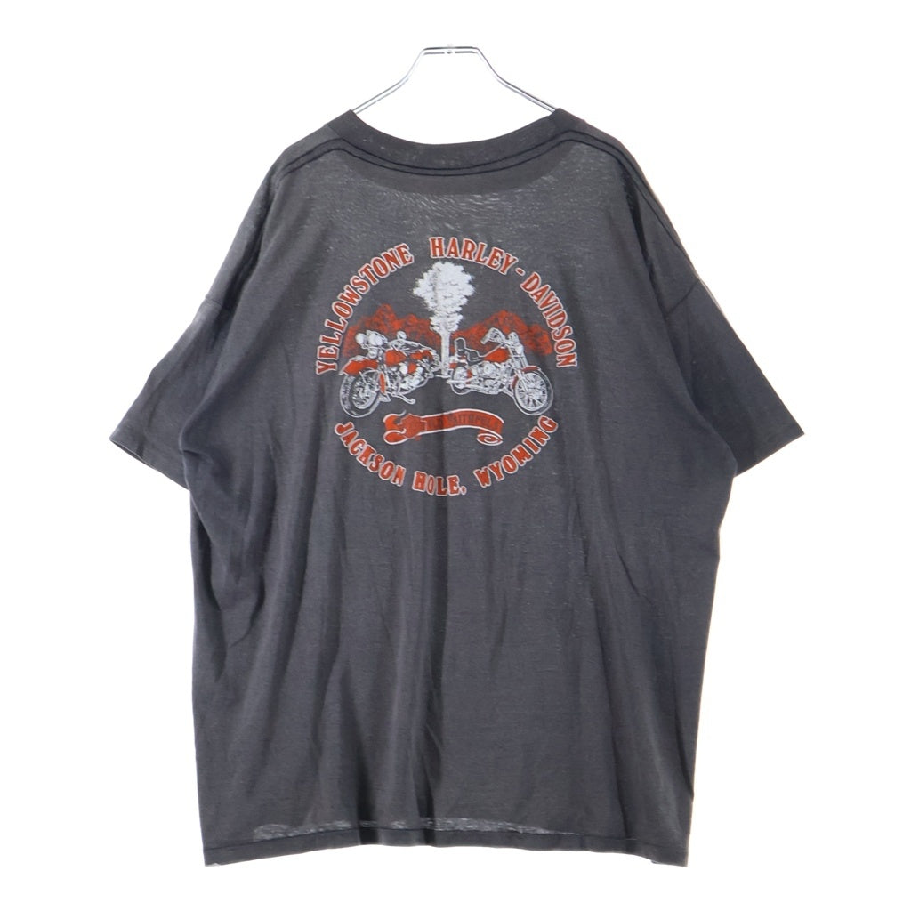HARLEY DAVIDSON(ハーレーダビッドソン) 80s 3D EMBLEM スリーディーエンブレム イーグルプリント 半袖Tシャツカットソー グレー