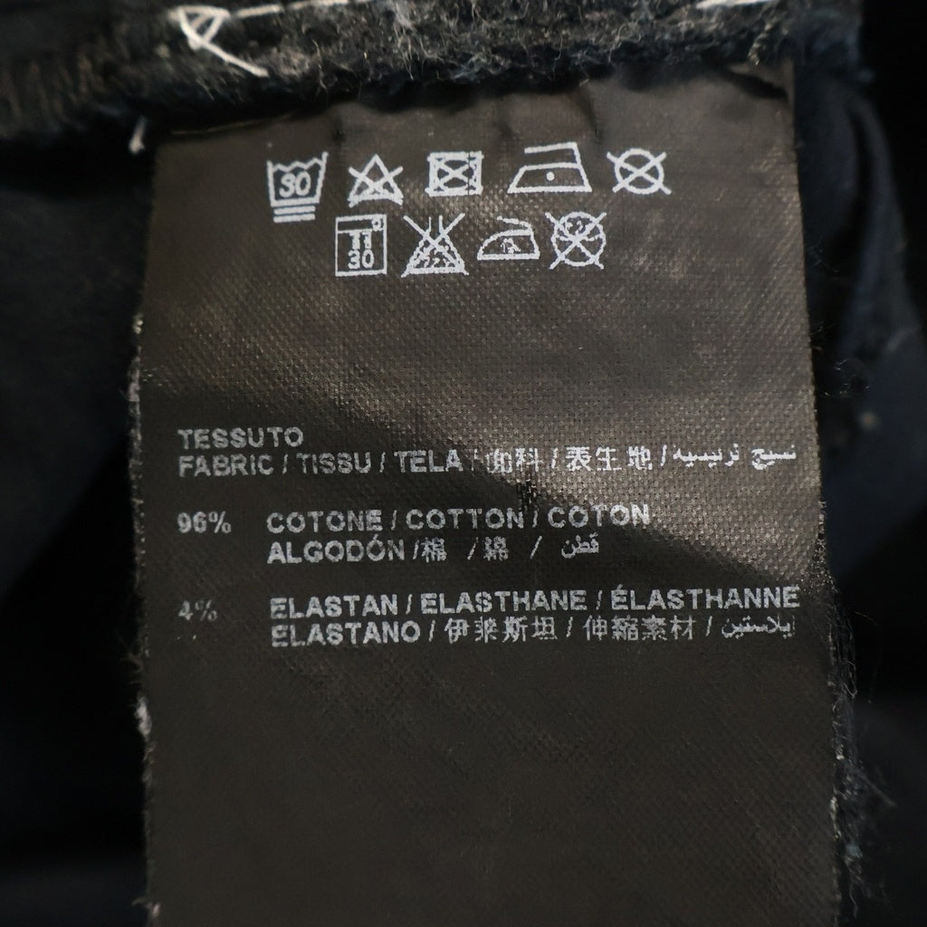HERON PRESTON(ヘロンプレストン) ロゴパッチ サイドジップ シャーリング コットン カーゴパンツ ブラック