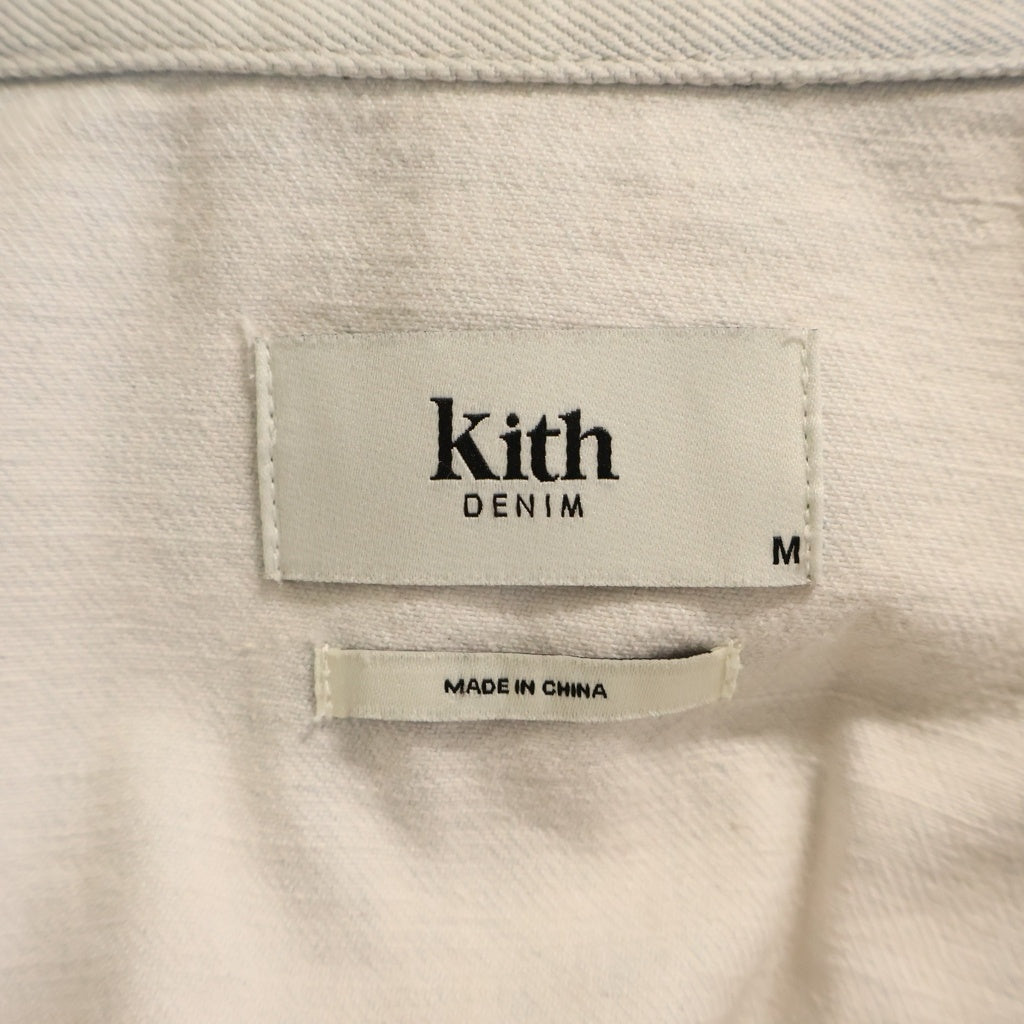 KITH(キス) Midweight Denim Long Sleeve Warwick Shirt ミッドウェイト デニム ロングスリーブ ワーウィック 長袖シャツ ホワイト