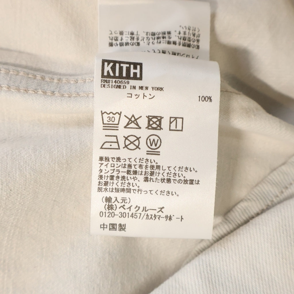 KITH(キス) Midweight Denim Long Sleeve Warwick Shirt ミッドウェイト デニム ロングスリーブ ワーウィック 長袖シャツ ホワイト