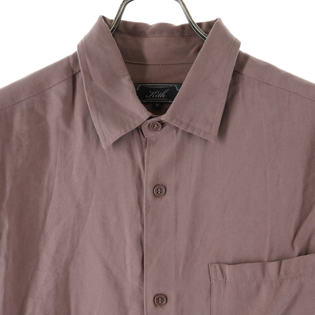 KITH(キス) Vaughn Button Up Shirt ヴォーン ボタン アップ 無地 長袖シャツ ピンク