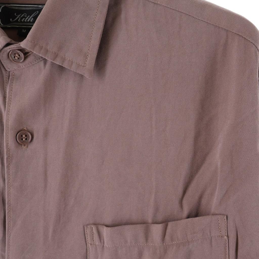 KITH(キス) Vaughn Button Up Shirt ヴォーン ボタン アップ 無地 長袖シャツ ピンク