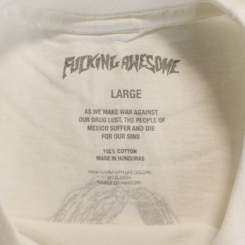 FUCKING AWESOME(ファッキンオーサム) ×THRASHER Trash Me L/S Tee スラッシャー トラッシュミー バックロゴ 両面プリント クルーネック 長袖 Tシャツ カットソー ホワイト