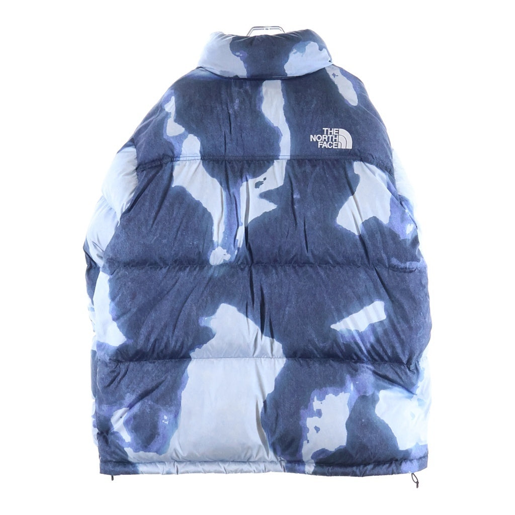 SUPREME(シュプリーム) 21AW ×ザノースフェイス ブリーチド デニム プリント ヌプシ ジャケット 総柄ダウンジャケット ブルー ND92100I ND52100I