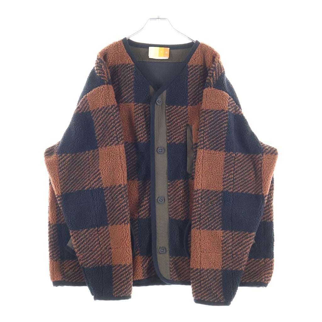 KITH(キス) 22AW PEARSALL LINER JACKET チェック総柄 ボアフリース ライナジャケット ブラウン