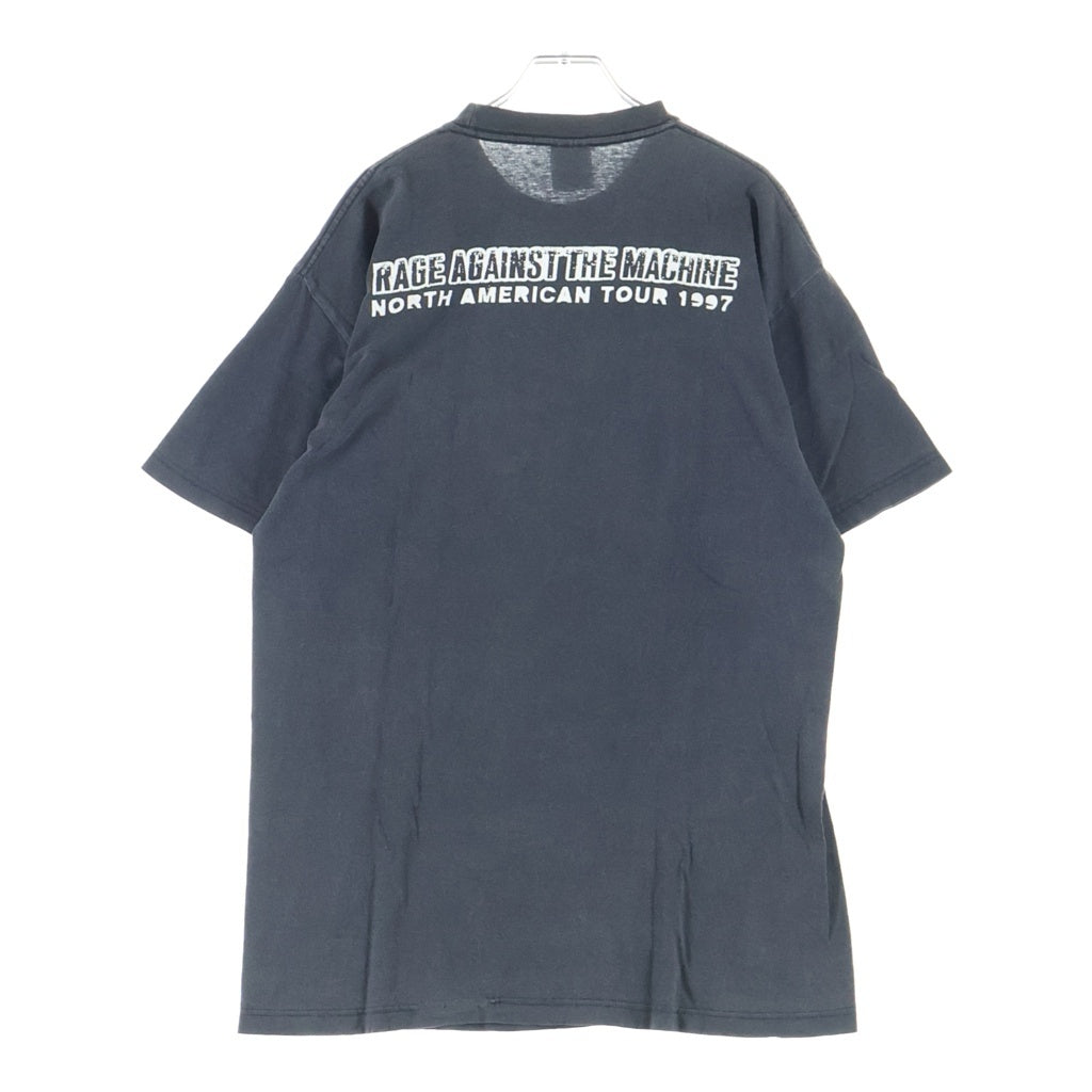 VINTAGE(ヴィンテージ) 90s RAGE AGAINST THE MACHINE WHO LAUGHS LAST レイジ アゲインスト ザ マシーン フーラフスラスト 両面プリント 半袖Tシャツカットソー ブラック