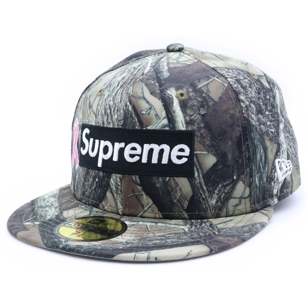 SUPREME(シュプリーム) 25AW ×New Era Breast Cancer Awareness Box Logo ニューエラ ブレスト キャンサー アウェアネス リアルツリーカモ 総柄 6パネル キャップ マルチ