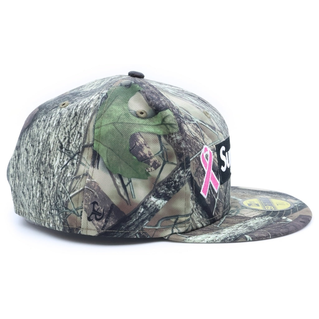 SUPREME(シュプリーム) 25AW ×New Era Breast Cancer Awareness Box Logo ニューエラ ブレスト キャンサー アウェアネス リアルツリーカモ 総柄 6パネル キャップ マルチ