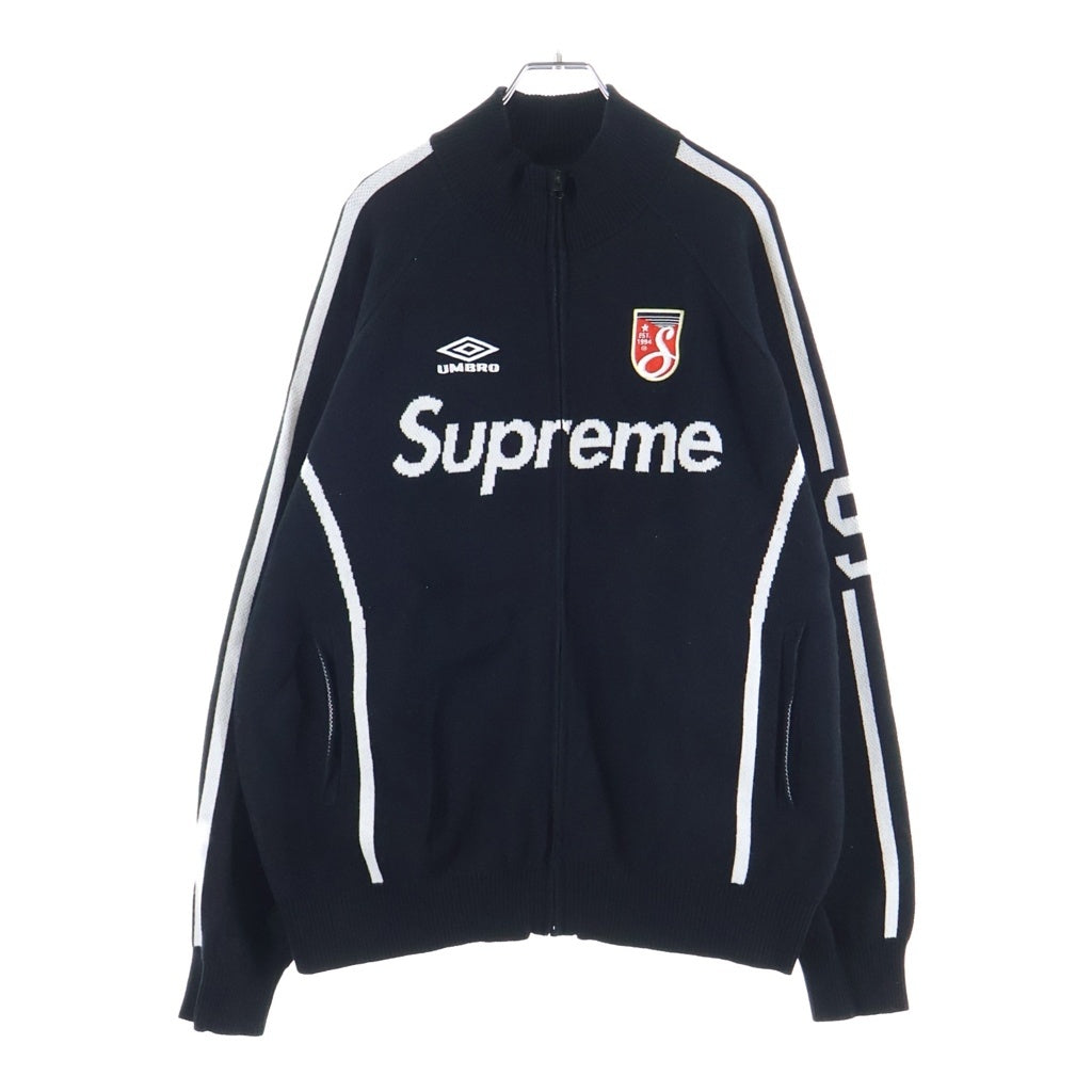 SUPREME(シュプリーム) 25SS ×UMBRO Zip Up Sweater フロントロゴ刺繍 サイドライン ジップアップ スウェット トレーナー ブラック