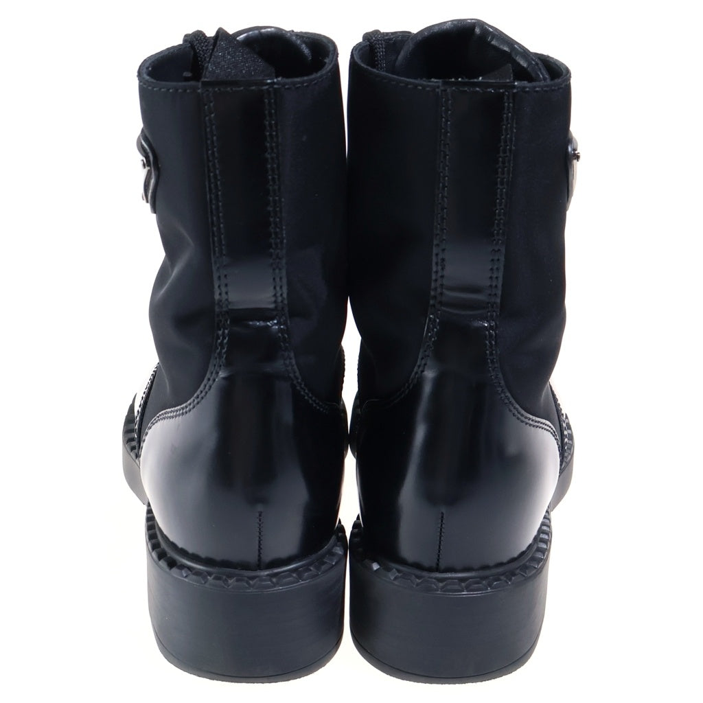 PRADA(プラダ) RE-NYLON リナイロン レースアップ レザー ハイカットブーツ 35 ブラック 1T782M