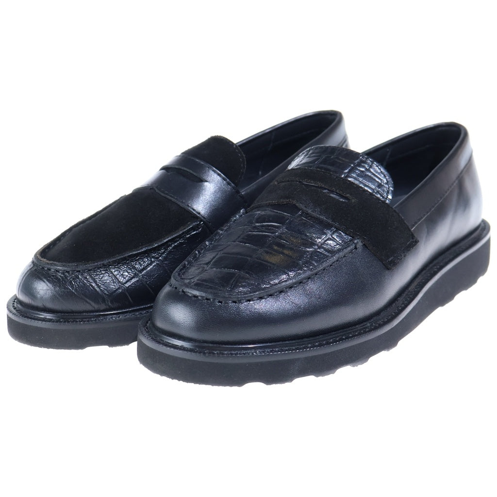 KITH(キス) CAMINANDO Embossed Loafer エンボス加工 クロコ型押し ローファー ブラック
