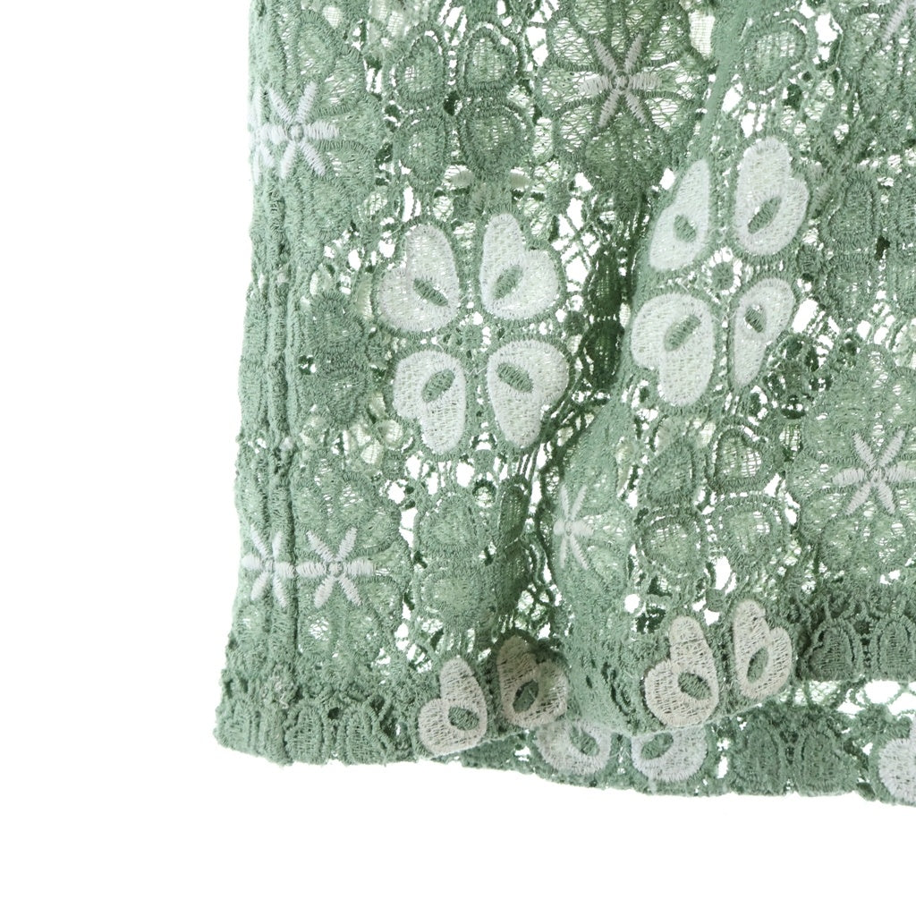 KITH(キス) 26SS &Kin Retro Floral Lace Harvey Shirt アンドキン レトロ フローラル総柄 レース ハーヴィー ボタンダウン 半袖シャツ グリーン