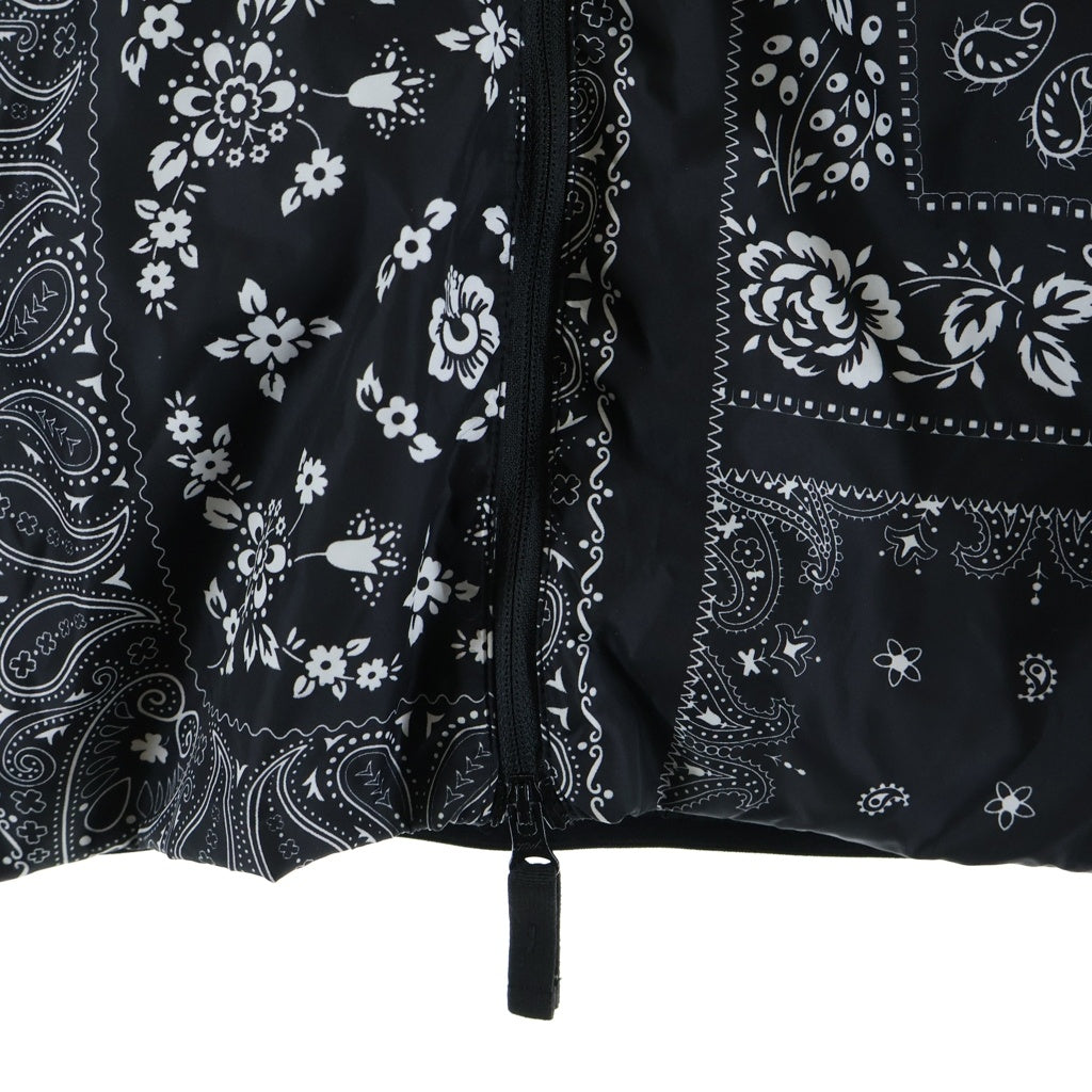 KITH(キス) 25SS Paisley Fleese Jacket ペイズリー総柄 フリース ナイロン ジップアップ フーデッド ジャケット ブラック