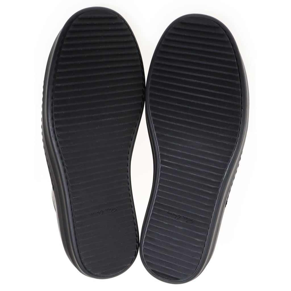 Rick Owens(リックオウエンス) 25SS Ramones Low sneaker ラモーンズ レザー ローカットスニーカー ブラック RR01E5891LCH