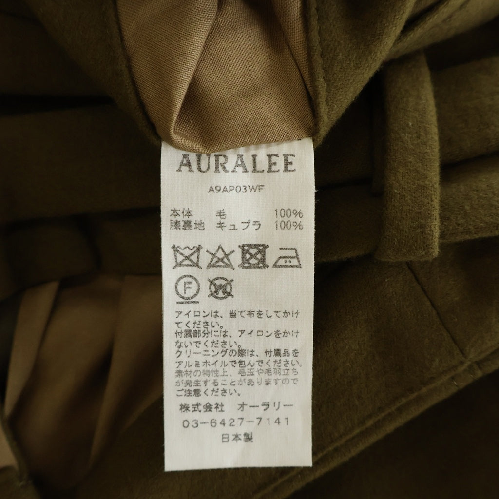 AURALEE(オーラリー) サイドアジャスター 無地 ウール ズボン パンツ ブラウン A9AP03WF