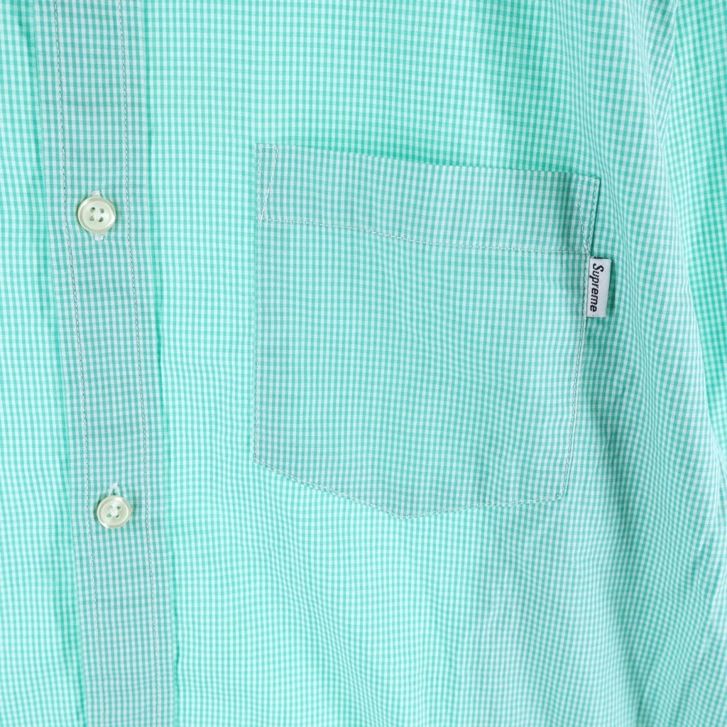SUPREME(シュプリーム) 12AW Gingham Oxford Shirt ギンガムチェック総柄 オクスフォード 長袖シャツ グリーン