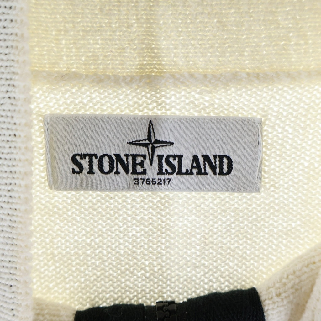 STONE ISLAND(ストーンアイランド) 13SS ルジップ・ドライバーズニットセーター ホワイト 5815523B1