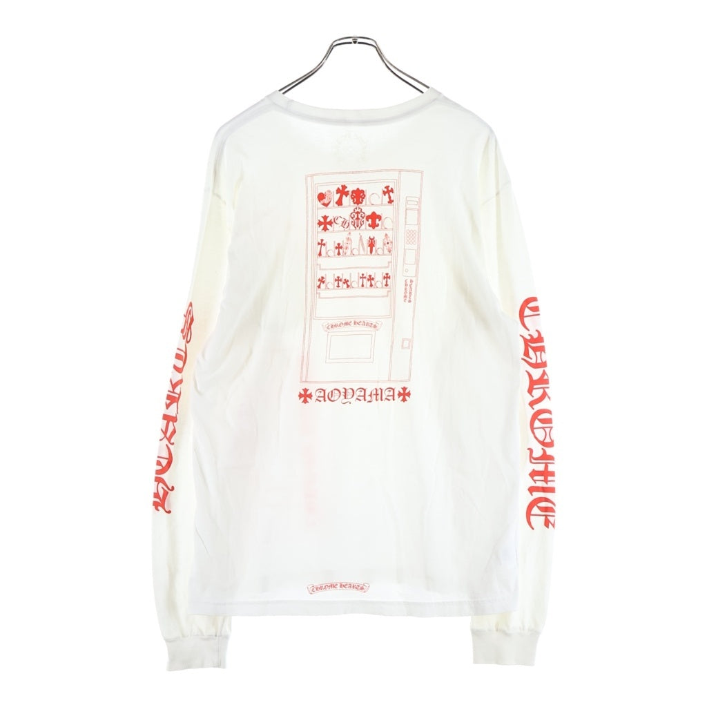 CHROME HEARTS(クロムハーツ) Aoyama L/S Tee 青山限定 ロゴプリント 長袖Tシャツ ロングスリーブカットソー ホワイト/オレンジ