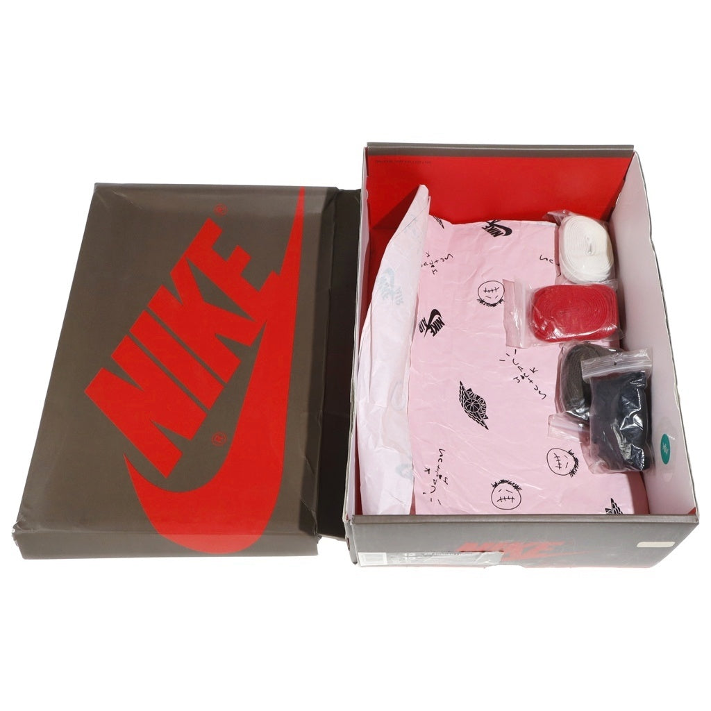 NIKE(ナイキ) ×TRAVIS SCOTT AIR JORDAN 1 HIGH OG TS SP トラヴィススコット エアジョーダン1 レザーハイカットスニーカー ブラウン/ホワイト US12/30cm CD4487-100
