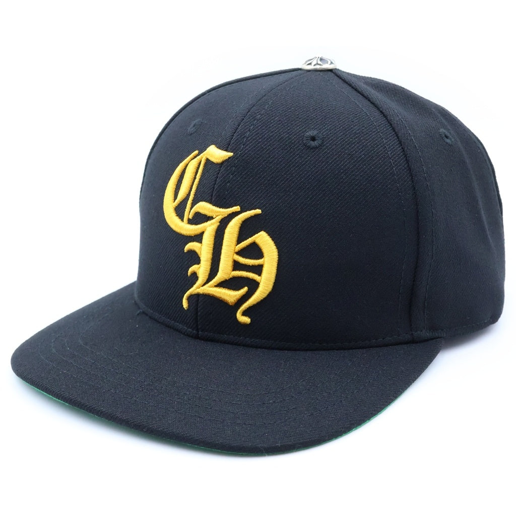 CHROME HEARTS(クロムハーツ) CH HAT CHロゴ刺繍ベースボールキャップ 帽子 ブラック/イエロー