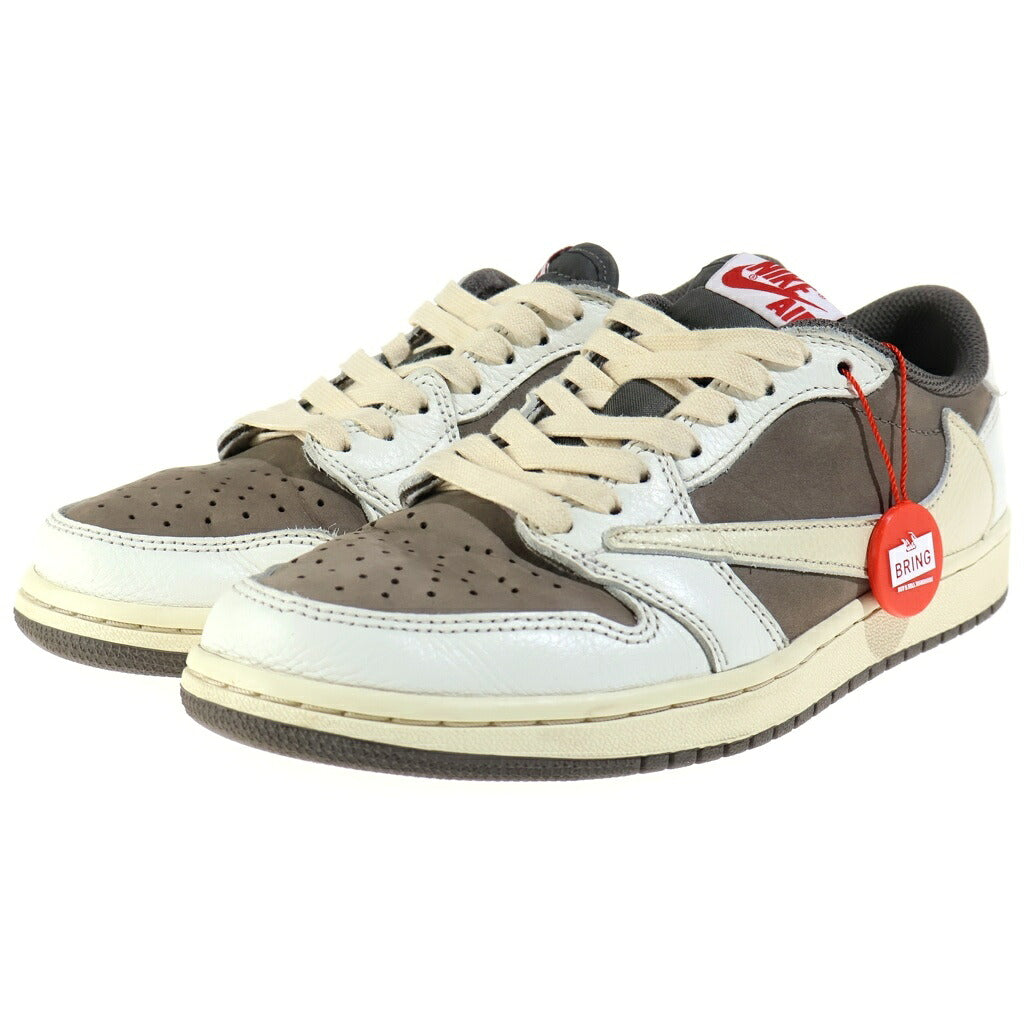 NIKE(ナイキ) ×TRAVIS SCOTT AIR JORDAN 1 LOW OG SP REVERSE MOCHA SAIL AND RIDGEROCK トラヴィススコット エアジョーダン1 ロー オージー エスピー リバースモカ セイルアンドリッジロック ローカットスニーカー ブラウン/ホワイト US6/24cm DM7866-162 レディース