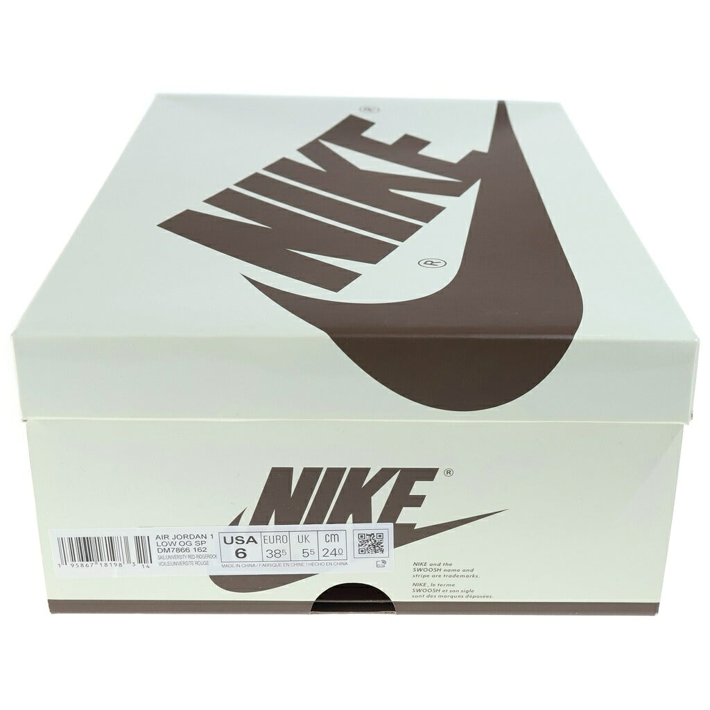 NIKE(ナイキ) ×TRAVIS SCOTT AIR JORDAN 1 LOW OG SP REVERSE MOCHA SAIL AND RIDGEROCK トラヴィススコット エアジョーダン1 ロー オージー エスピー リバースモカ セイルアンドリッジロック ローカットスニーカー ブラウン/ホワイト US6/24cm DM7866-162 レディース