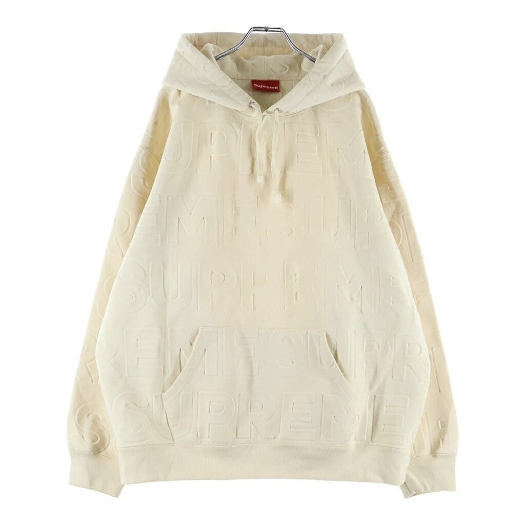 SUPREME(シュプリーム) 21SS Embossed Logos Hooded Sweatshirt エンボスロゴ プルオーバーパーカーフーディー ベージュ