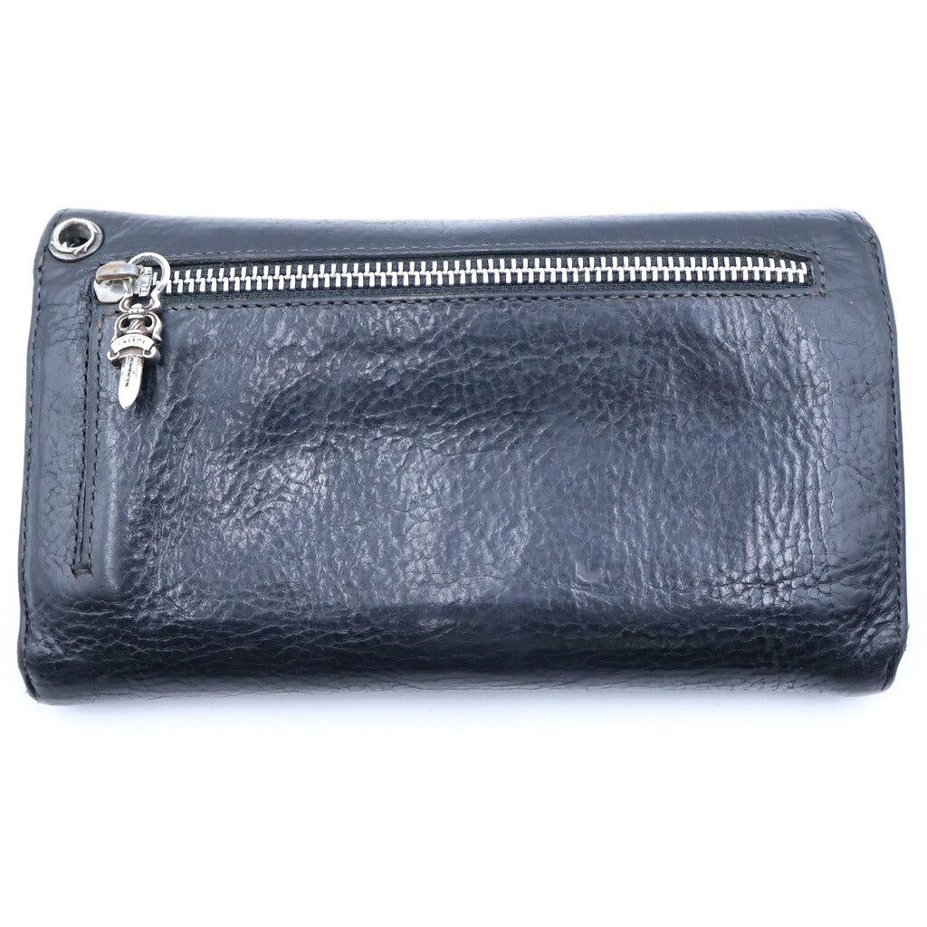 CHROME HEARTS(クロムハーツ) WAVE WALLET ウェーブ レザーウォレット 財布 ブラック