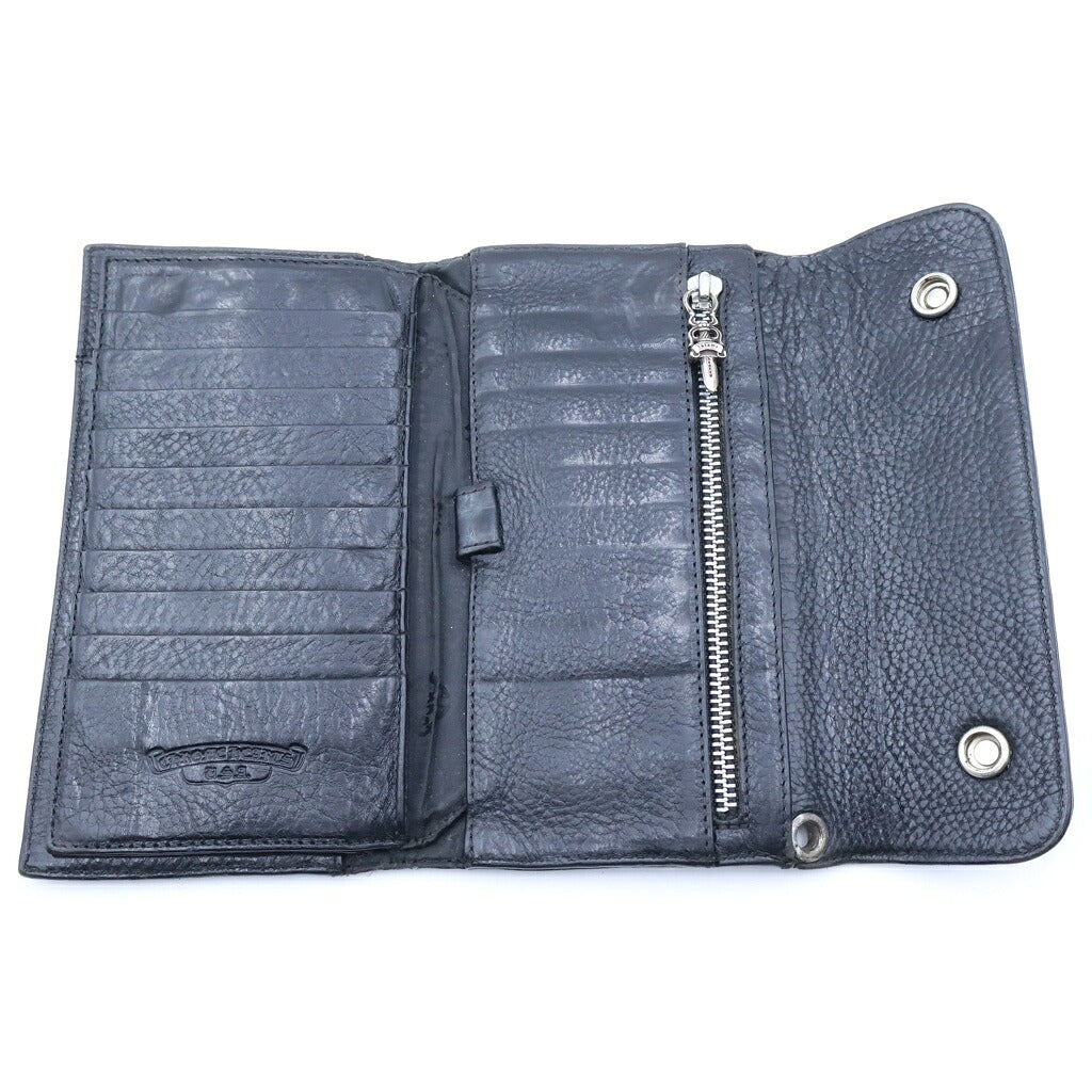CHROME HEARTS(クロムハーツ) WAVE WALLET ウェーブ レザーウォレット 財布 ブラック