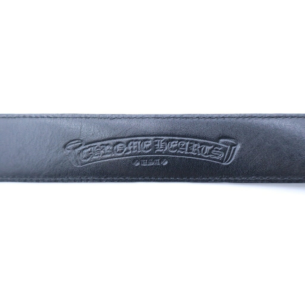 CHROME HEARTS(クロムハーツ) BLT ROLLER 3PC1.5inch 3PCローラーバックル レザーベルト ブラック/シルバー BCA357