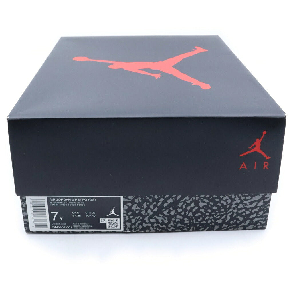NIKE(ナイキ) GS AIR JORDAN 3 RETRO エアジョーダン3 レトロ ローカットスニーカー ブラック US7Y/25cm DM0967-001